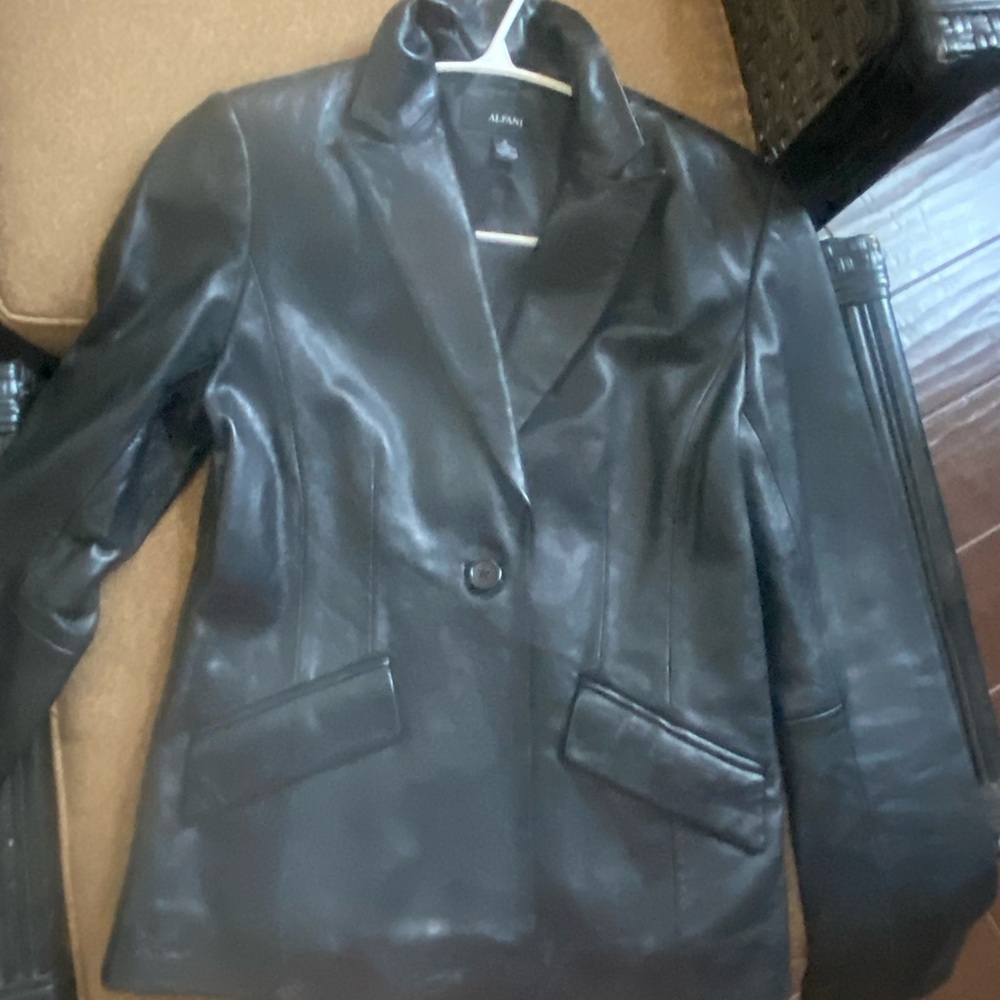 Alfani leather blazer jacket size small